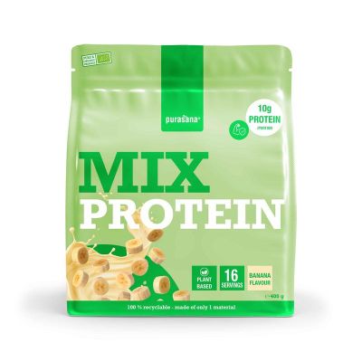 Foto van Purasana Plant protein mix banaan bio