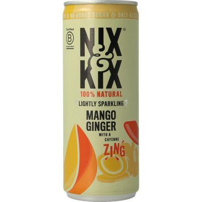 Nix & Kix Mango ginger blikje Nix & Kix Mango ginger blikje 250 Milliliter - Dranken