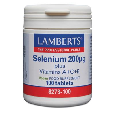 Lamberts Selenium 200 mcg met vitamine A C E 100 tabletten - Mineralen multi