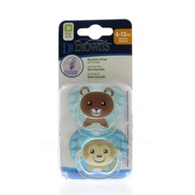 Foto van Dr Brown's Fopspeen prevent animal faces F2 blauw