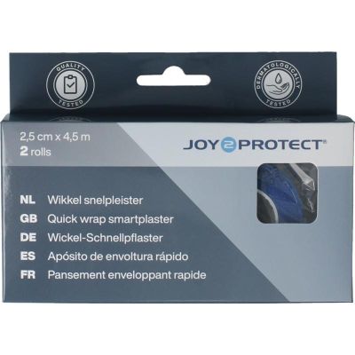 Joy2protect Snelpleisters blauw 2.5 cm x 4.5 m 2 rollen - Pleisters