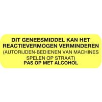 Strooketiket reactievermogen geel 30 x 10 mm