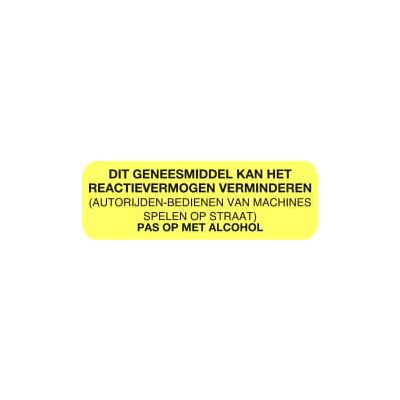 Strooketiket reactievermogen geel 30 x 10 mm 1000 stuks - 