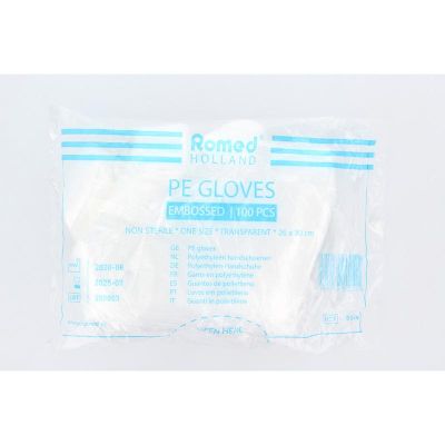 Romed Polyester handschoen ruw 100 stuks - Handschoenen