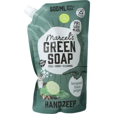 Marcel's GR Soap Handzeep bergamot & black pepper navul 500 Milliliter - Zeep