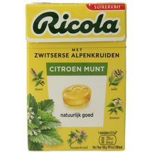 Foto van Ricola Citroen munt suikervrij doosje