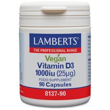 Foto van Lamberts Vitamine D3 1000IE 25 mcg vegan