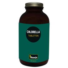Foto van Hanoju Bio chlorella 400 mg glas flacon