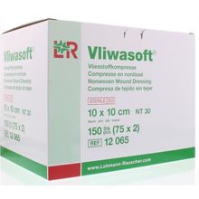 Foto van Vliwasoft Vlieskompres 10 x 10 cm 4-laags 75 x 2 stuks