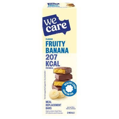 Wecare Bars fruity banana Wecare Bars fruity banana 116 gram - Gezonde tussendoortjes