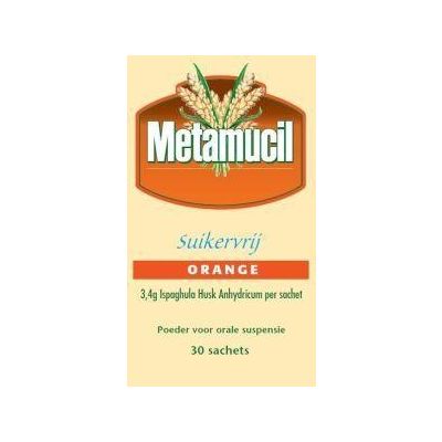 Metamucil Orange suikervrij 30 sachets - Laxeermiddel