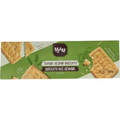 Mjam Biscuits tarwe sesam bio 150 gram - Koek