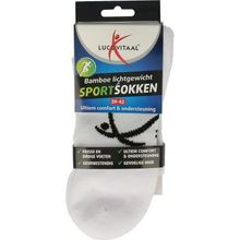 Foto van Lucovitaal Sportsok bamboe wit 39-42