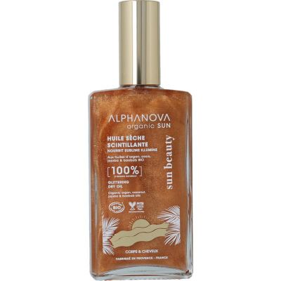 Alphanova Sun Sun shimmering dry oil bio 100 milliliter - Na de zon