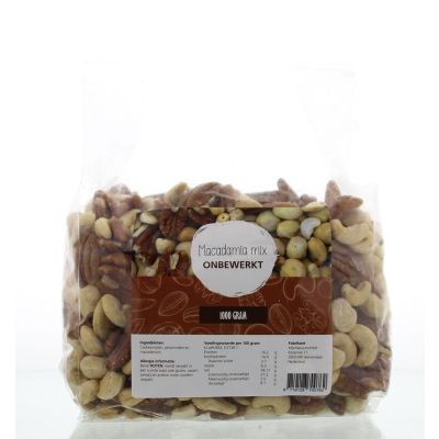 Mijnnatuurwinkel Macadamia mix onbewerkt 1 kilogram - Overig reform/levensmiddelen