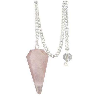 Pendel facet roze kwarts 1 stuks - 