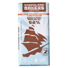 Foto van Chocolatemakers Tres hombres 52% melk met cacaonibs & koffie