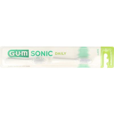 GUM Sonic opzetborstel wit 2 stuks - Tandenborstel