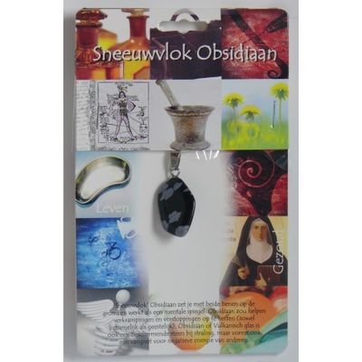 Hanger gezondheidssteen sneeuwvlok obsidiaan 1 stuks - 