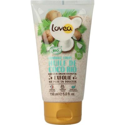Lovea Bodyscrub coconut oil dry skin organic Lovea Bodyscrub coconut oil dry skin organic 150 Milliliter - Lichaam reiniging