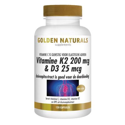 Golden Naturals Vitamine K2 200mcg & D3 25mcg