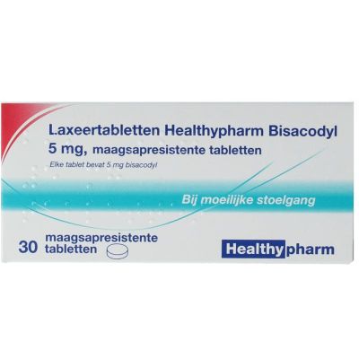Healthypharm Laxeertabletten bisacodyl 5mg Foto van Healthypharm Laxeertabletten bisacodyl 5mg