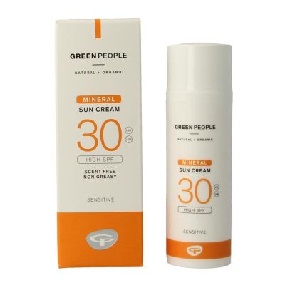 Green People Suncream scent free mineral SPF30 50 Milliliter - In de zon