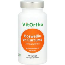 Vitortho Boswellia 250 mg en curcuma 250 mg Foto van Vitortho Boswellia 250 mg en curcuma 250 mg