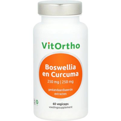 Vitortho Boswellia 250 mg en curcuma 250 mg Vitortho Boswellia 250 mg en curcuma 250 mg 60 vegicaps - Fytotherapie