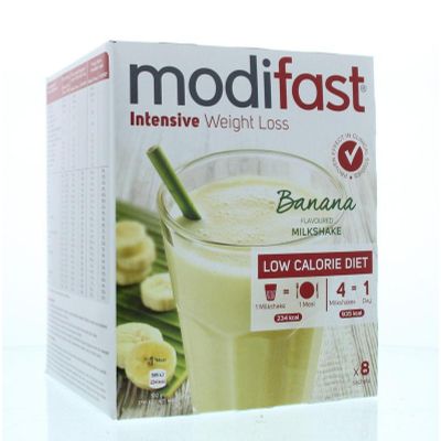 Modifast Intensive milkshake banaan 8 zakjes