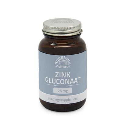 Mattisson Zink gluconaat 25mg 60 tabletten - Mineralen enkel