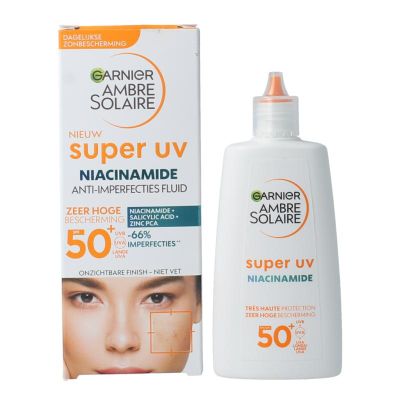 Ambre Solaire Super uv niacinamide fluid spf 50+ 40 Milliliter - In de zon