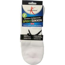 Foto van Lucovitaal Sportsok bamboe wit 43-46