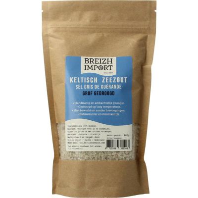 Breizh Import Grof Keltisch zeezout gedroogd (navulzak) Breizh Import Grof Keltisch zeezout gedroogd (navulzak) 400 gram - Keukenzout en specerijen