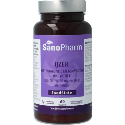 Foto van Sanopharm IJzer 10 mg & moly 20 mcg & C 30 mg