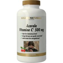 Golden Naturals Acerola Vitamine C 500 mg Foto van Golden Naturals Acerola Vitamine C 500 mg