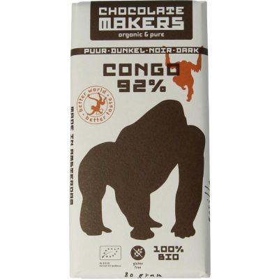 Chocolatemakers Gorilla bar 92% puur