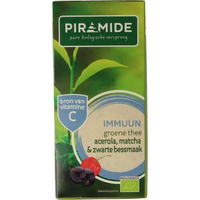 Piramide Immuun groene thee acerola, matcha & zwarte bes