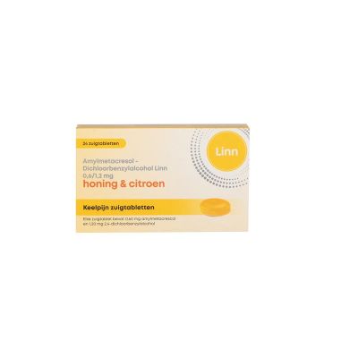 Linn Keelpijn honing & citroen Linn Keelpijn honing & citroen 24 zuigtabletten - Keel