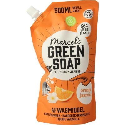 Marcel's GR Soap Afwasmiddel sinaasappel & Jasmijn navulling 500 Milliliter - Afwasmiddel