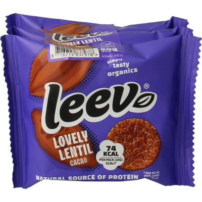 Leev Lovely lentil cakes cacao bio