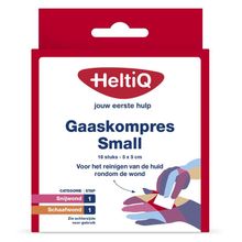 Heltiq Gaaskompressen 5 x 5 cm Foto van Heltiq Gaaskompressen 5 x 5 cm