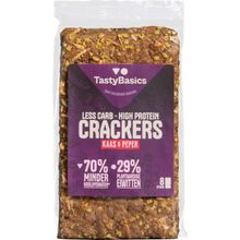Foto van Tastybasics Less carb-high protein crackers kaas peper