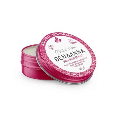 Ben & Anna Natural deodorant creme pink grapefruit blikje 45 gram - Deodorant