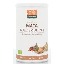 Foto van Mattisson Maca blend poeder bio geel, rood & zwart