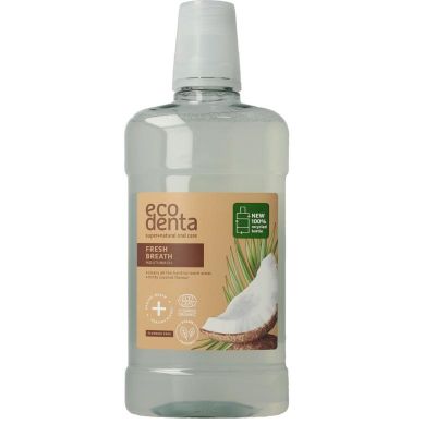 Ecodenta Mondwater munt kokos 500 Milliliter - Mondhygiene