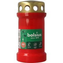 Foto van Bolsius Herdenkingslicht nr3 rood met deksel