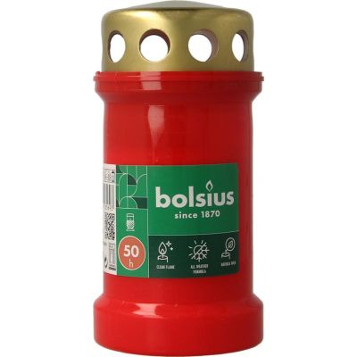 Foto van Bolsius Herdenkingslicht nr3 rood met deksel