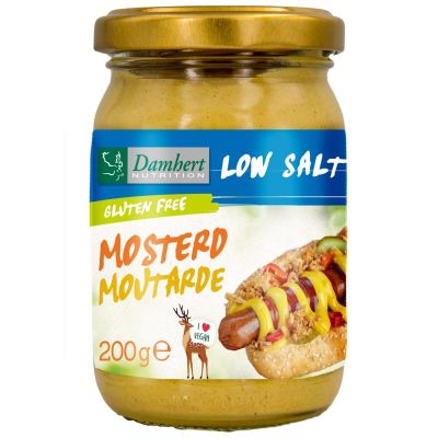 Damhert Mosterd natriumarm glutenvrij Damhert Mosterd natriumarm glutenvrij 200 gram - Overig reform/levensmiddelen