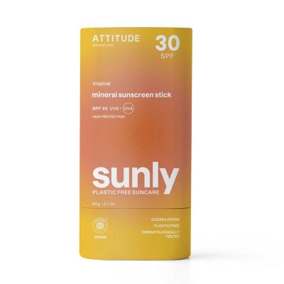 Foto van Attitude Sunly zonnebrandstick SPF30 tropisch